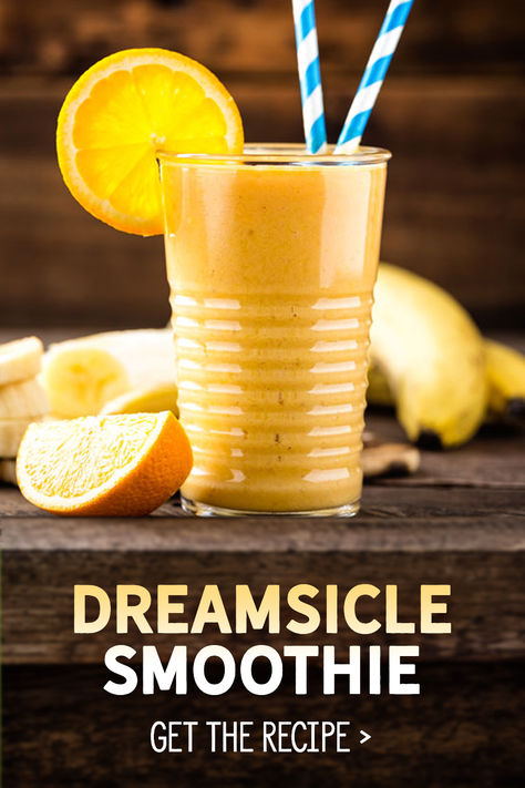 Smith's Dreamsicle Smoothie Recipe Orange Dream Machine Recipe Jamba Juice, Smoothies With Orange Juice, Orange Juice And Milk Drink, Dreamsicle Smoothie, Orange Dream Smoothie, Copycat Jamba Juice Smoothies, Jamba Juice, Vanilla Greek Yogurt, Smooth Operator