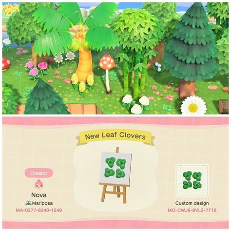 Nova’s QR Shop on Instagram: “~☁️ .......................✧ Check out these lovely clover paths I made! As well as the new leaf clover pattern, I have the single clovers…” Acnh Clover Path, Acnh Clover Design, Stone Paths, Clover Pattern, Ac New Leaf, Ground Covers, Acnh Codes, Clover Design, Acnh Inspo