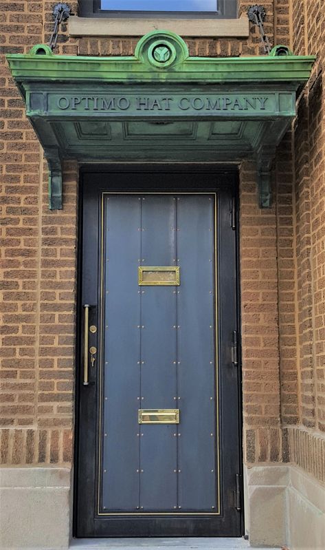 These non-forged gate doors were submitted by Bader Art Metal & Fabrication from Skokie, IL. The refined industrial steel door included "speakeasy" elements such as a sliding "peephole," designed to integrate into 1920's Fire House which was repurposed into a chic manufacturing facility. #NOMMAMetalWorks #metalfab Industrial Speakeasy, Speakeasy Door, Speak Easy, Fire House, Metal Fab, A Wrinkle In Time, Fire Doors, Steel Door, Manufacturing Facility