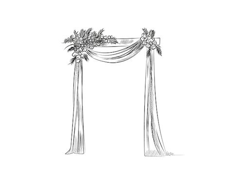 Handdrawn sketch of the decorated arch f... | Premium Vector #Freepik #vector #archway Arch For Wedding Ceremony, Arch For Wedding, Wedding Drawing, Wedding Ceremony Arch, Wedding Arbour, Wedding Colour, Wedding Altars, Baby Shower Invitation Cards, Arches Paper