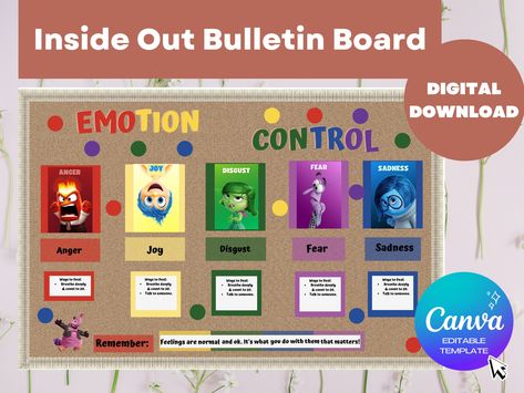 EDITABLE Inside Out Bulletin Board Teacher Classroom Social Emotional Learning SEL College Office RA Bulletin Board Res Life - Etsy Inside Out Bulletin Board, School Counseling Bulletin Boards, Counseling Bulletin Boards, School Counselor Office, Ra Bulletins, Bulletin Boards Classroom Decor, Teacher Bulletin Boards, Ra Bulletin Boards, Movie Inside Out