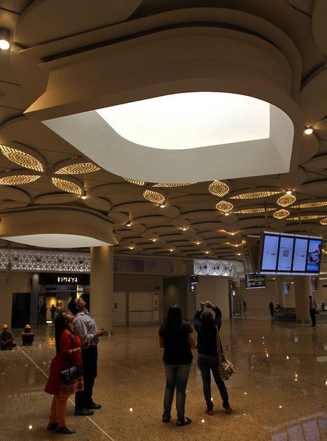 EXCLUSIVE images: INSIDE Mumbai's NEW airport terminal, T2 - Rediff.com Business Mumbai Airport Inside, Story In Pictures, Abstract Pencil Drawings, Mumbai Airport, Airport Terminal, Airports Terminal, Creative Instagram Photo Ideas, False Ceiling, International Airport