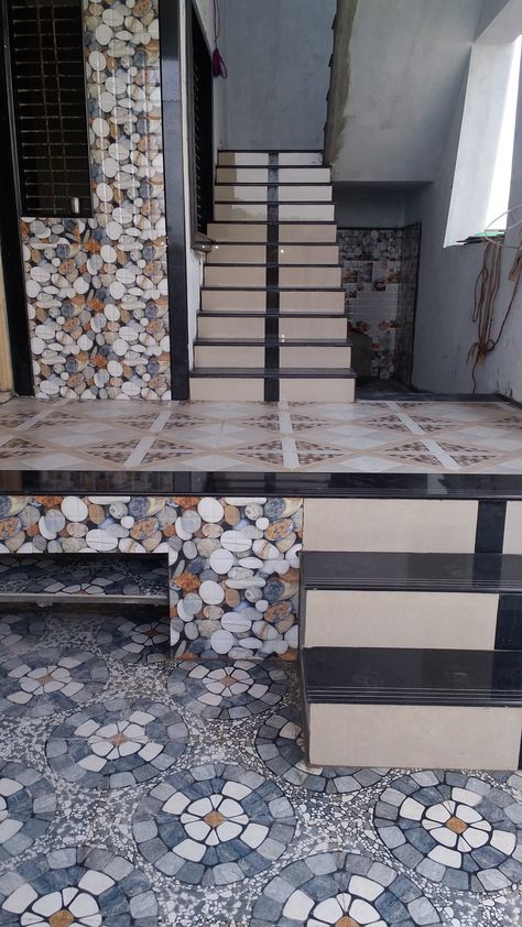 Indian House Front Wall Tiles Design, Front Wall Tiles, Bathroom Wall Tiles Design, Marble Inlay Designs, Stairs Tiles Design, Bathroom Wall Tile Design, Floor Tiles Design, Prabhas Actor, India House