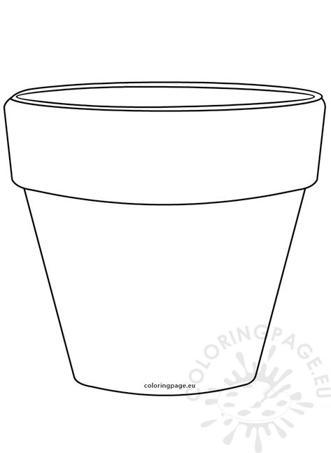 Printable Flower Pot Shape Image – Coloring Page Sketch Coloring Page Flower Pot Coloring Page, Printable Flower Pot Template, Flower Pot Outline, Simple Flower Pot Drawing, Watering Can Coloring Page, Flower Pot Template Free Printable, Flower Pot Sketch, Flower Pot Printable, Flower Pot Template