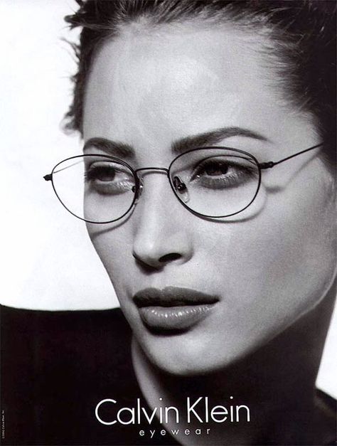 chayana Calvin Klein Ads, Eyewear Ad, Calvin Klein Glasses, 90s Glasses, Eyewear Campaign, 90s Supermodels, Vintage Calvin Klein, Stylish Glasses, Christy Turlington