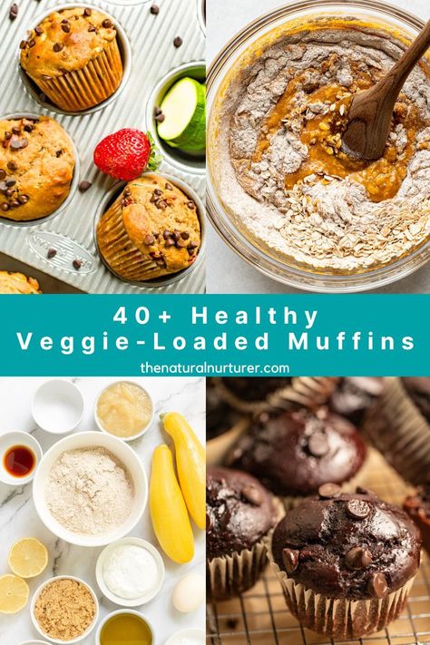 Making homemade Muffin Recipes with added fruits & veggies Hidden Veggie Muffins, Delicious Muffin Recipes, Pumpkin Zucchini Muffins, Butternut Squash Muffins, Avocado Muffins, Healthy Chocolate Muffins, Paleo Banana Muffins, Banana Carrot Muffins, Natural Nurturer