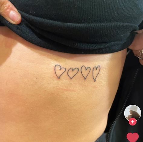 Family Heart Tattoos, Side Thigh Tattoos, Cute Matching Tattoos, Red Heart Tattoos, Petite Tattoos, Tasteful Tattoos, Wrist Tattoos For Women, Discreet Tattoos, Dainty Tattoos