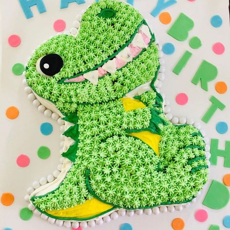 T Rex Cake, Dinosaur Birthday Party Decorations, Dino Cake, Dinosaur Birthday Cakes, Dinosaur Themed Birthday Party, Dino Birthday Party, Wilton Cake Decorating, 2 Birthday Cake, Pistachio Cake