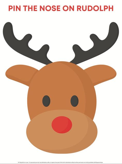 Need a great holiday game for kids? Grab our free Pin the Nose on Rudolph printable game! It's lots of fun for even the youngest kids and the perfect Christmas game for families this holiday season! Rudolph Printable Free, Rudolph Printable, Pin The Nose On Rudolph, Kids Cheering, Christmas Bingo Cards, Reindeer Noses, Printable Christmas Games, Christmas Games For Kids, Rudolph Christmas