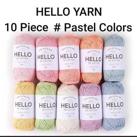 "Hello Dk Cotton Punch and Amigurumi Yarn set, Pastel Color Yarn Set" Punch Needle Yarn, Tricotin Long, Amigurumi Yarn, Modern Embroidery Kit, Cross Stitch Hoop, Punch Needle Kits, Baby Jacke, Framed Cross Stitch, Kawaii Crochet