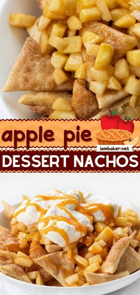 Impressive Thanksgiving Desserts, Dessert Nachos Recipe, Caramel Apple Nachos, Apple Nachos Recipe, Apple Pie Desserts, Dessert Nachos, Apple Nachos, Thanksgiving Sweet Treats, Apple Recipe