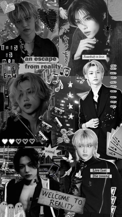 Skz Wallpaper, Felix Skz, Stray Kids, Collage, White, Black