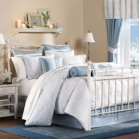 Ocean Bedroom Ideas For Adults, Ocean Bedroom Ideas, Bedroom Ideas For Adults, Ocean Bedroom, Beach Bedding Sets, Beach House Room, Beach Home Interiors, Beach House Furniture, Contemporary Beach House