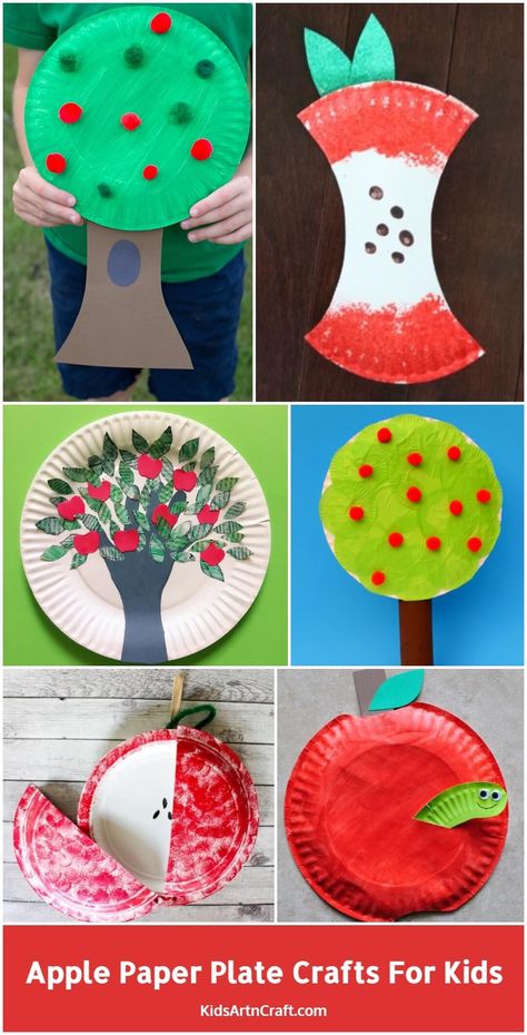 Apple Paper Plate Crafts for Kids Plate Crafts For Kids, Apple Paper, Craft Handprint, Apple Core, Paper Plate Crafts For Kids, Kids Craft Room, Apple Craft, Non Toy Gifts, Basket Crafts