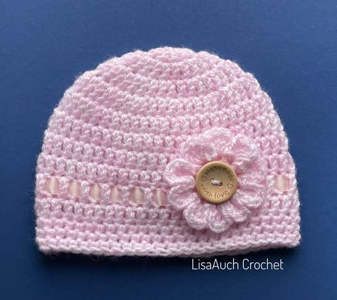 Easy Baby Hat Crochet Pattern 0-3 months, Newborn & 3-6 months (FREE) Baby Hat Crochet Pattern, Crochet Preemie Hats, Easy Crochet Baby Hat, Crochet Baby Hats Free Pattern, Baby Hat Crochet, Baby Hat Free Pattern, Preemie Crochet, Crochet Baby Projects, Crochet Newborn Hat