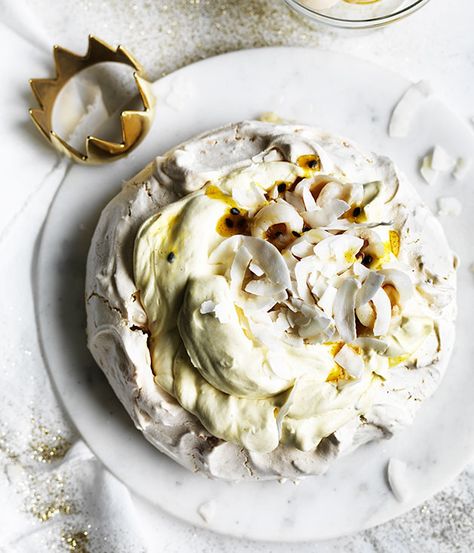 Australian Gourmet Traveller collection of pavlova recipes Coconut Pavlova, Pavlova Recipes, Pavlova Dessert, Pavlova Recipe, Think Food, Coconut Recipes, Köstliche Desserts, Food Processor, Eat Dessert