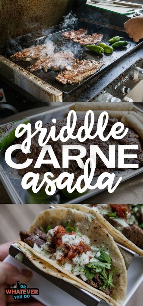 Easy Blackstone Carne Asada Outdoor Griddle Recipes, Carne Asada Recipe, Griddle Cooking Recipes, Carne Asada Recipes, Outdoor Cooking Recipes, Blackstone Recipes, Blackstone Grill, Cooking Stone, Griddle Recipes