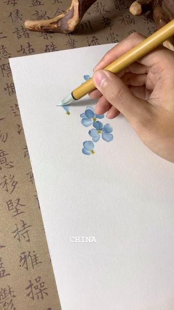 Chinese Ink Painting, Chinese General Culture, Watercolor Flowers Tutorial, Vogue China, Chinese Ink, Chinese History, Watercolor Sketchbook, Other Countries, Sumi E