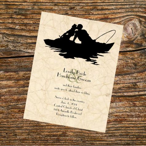 Fishing Theme Wedding, Fishing Themed Wedding, Outdoor Wedding Invitations, Wedding Cake Ombre, Fishing Wedding, Boat Wedding, Unique Save The Dates, Handsome Groom, Wedding Anniversary Invitations