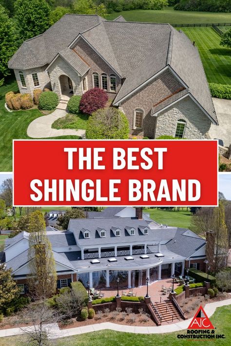 2 houses with beautiful, new shingle roofs. The Best Shingle Brand. AIC Roofing & Construction Owens Corning Shingles, Pros And Cons, North America, Most Popular, Take A, Look At, Good Things