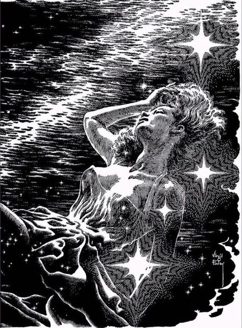 By: Virgil Finlay A Level Art Themes, Virgil Finlay, Muse Art, Engraving Art, Pulp Art, Artwork Images, A Level Art, Historical Art, Ink Illustrations