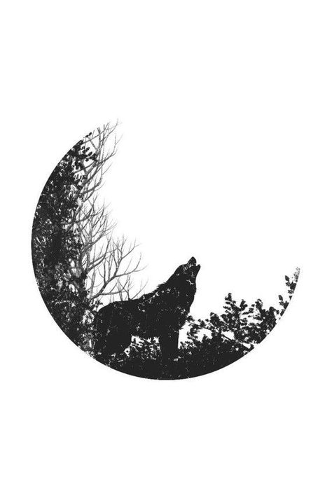 Coyote Howling, Wolf And Moon Tattoo, Small Wolf Tattoo, Wolf Tattoo Sleeve, Tattoos Infinity, Moon Silhouette, Wolf Tattoo Design, Wolf Moon, Wolf Tattoos