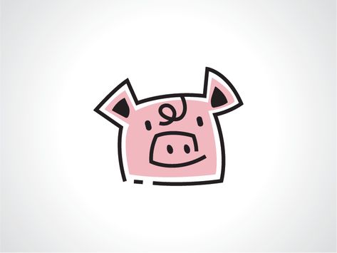 Pig Logo Design, Pig Doodle, Doodle Logo, Restaurant Design Rustic, Pig Logo, Japan Icon, Pig In Mud, Bbq Pig, Template Cute