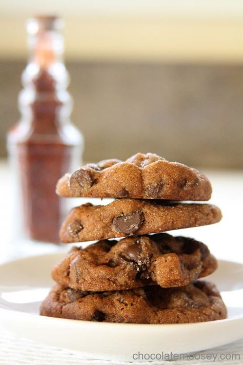 Chocolate Chili Spice Cookies from www.chocolatemoosey.com Pepper Cookies, Chili Spice, Chocolate Chili, Chewy Chocolate Cookies, Cookies With Chocolate, Chili Spices, Mexican Dessert, Cookies Chocolate, Homemade Spices