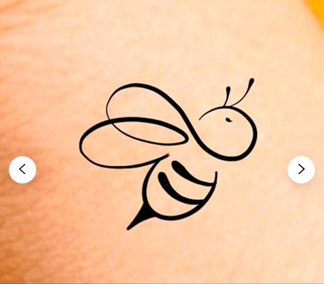 Tiny Honey Bee Tattoo, Small Bumble Bee Tattoo Simple, Fine Line Bee Tattoo, Bee Outline, Honey Bee Tattoo, Bumble Bee Tattoo, Tulip Tattoo, Self Love Tattoo, Cartoon Bee