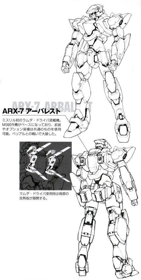 ARX-7 Arbalest Mecha Anatomy, Mecha Art Design, Mecha Design Robots, Mecha Design Concept Art, Gundam Blueprint, Mechanics Drawing, Mecha Sketch, Mecha Blueprint, Full Metal Panic