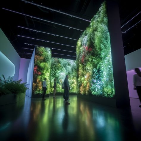 digital green walls, lobby hallway experience, immersive experience design Jungle Explorer, Projection Installation, Digital Garden, Coffee House Design, Design Exploration, Museum Exhibition Design, Exhibition Room, Interactive Museum, Archi Design