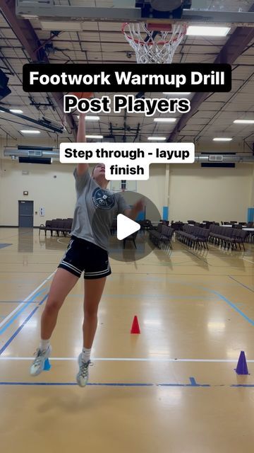 Anna DeHamer | Post Player Trainer & Mentor on Instagram: "Post players, you NEED solid footwork 👟  I’ve been liking this drill as a quick warmup for my post players. There are numerous combinations you can do, I’m just focusing on the step through counter. I would mix up the finishes: layups, jumpers, and hook shots.   Try it and let me know what you think or if you come up with a fun footwork combination!   Inspo by @hennen_workouts 🙌 • • • #training #fitness #basketballtraining #basketball #basketballneverstops #sports #ball #basketballdrills #basketballskills #basketballcoach #basketballcoaching #ballislife #shoot #basketballplayer #shotdoctor #postplayer #bigs #collegebasketball #basketballcamp #hoops #dunk #basketballedits #bball #basketballneverstop#basketballplayers #basketballse Basketball Layup Tips, Middle School Basketball Practice Plans, Basketball Warmups, Weighted Ball Exercises, Basketball Practice Plans, Basketball Training Drills, Powerful Mindset, Weight Ball, Basketball Practice