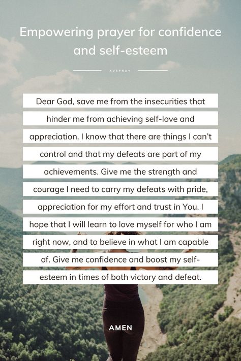 Dear God, save me from the insecurities that hinder me from achieving self-love and appreciation. I know that there are things I can’t control and that my defeats are part of my achievements. Give me the strength and courage I need to carry my defeats with pride, appreciation for my effort, and trust in You. I hope that I will learn to love myself for who I am right now and to believe in what I am capable of. Give me confidence and boost my self-esteem in times of both victory and defeat. Amen. Prayers For Self Esteem, Prayer For Confidence And Self Esteem, Learn To Love Myself, Prayer For Confidence, I Am Capable, Building Self Confidence, Girl Guide, Positive Changes, Christian Girl