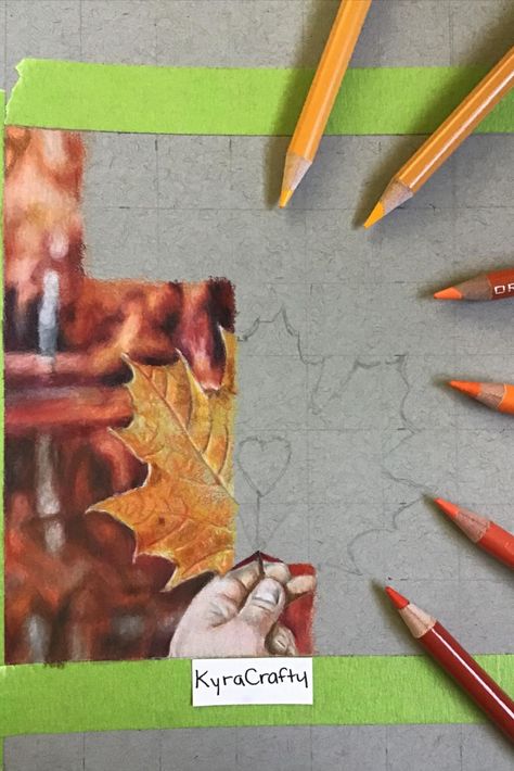 Fall Leaf Drawing, Prismacolor Art, Leaf Drawing, Fall Leaf, Realism Art, A Work In Progress, Color Pencil, Random Art, Art Portfolio