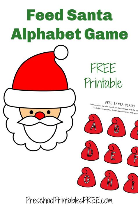 Feed Santa Alphabet Game is a free printable game for preschoolers. Feed Santa letters, colors, or sight words. #alphabetactivity #freeprintable Christmas Learning Activities, Game For Preschoolers, Santa Letters, Christmas Learning, Alphabet Game, Free Preschool Printables, Letter Games, Free Printable Games, Preschool Christmas Crafts