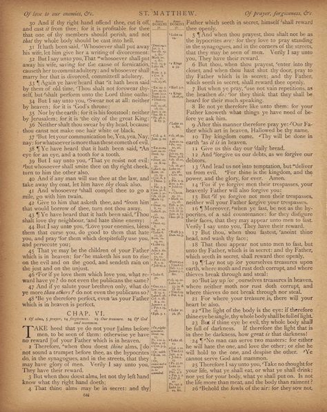 Antique Bible Page - Matthew 5:44-45 Antique Bible, Bible Pages, Matthew 5 44, Vintage Bible, Oldest Bible, Matthew 5, Love Your Enemies, Church Events, Journal Ephemera