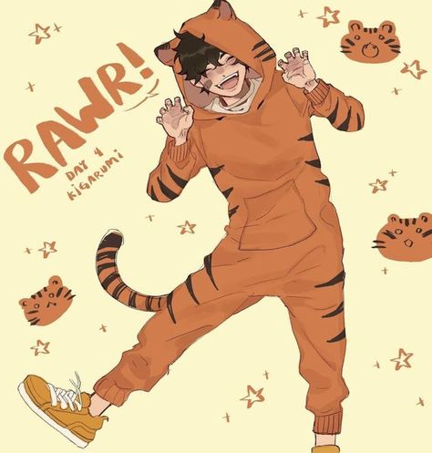 Anime Onesie Drawing, Onesie Pose Reference, Anime Onesie, Cat Onesie, Fox Artwork, Random Drawings, Hoodie Drawing, Anime Male, Boy Drawing