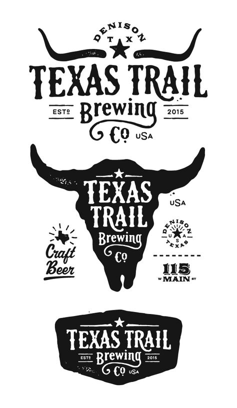 Texas Trail Brewing - Jared Jacob - Sunday Lounge Brewery Logos, Texas Logo, Western Logo, Cowboy Chic, Design Dragon, Vintage Logos, Badge Logo, Badge Design, Typography Letters