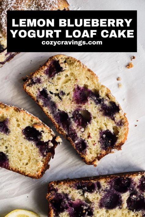 Blueberry Yogurt Loaf, Yogurt Loaf Cake, Cake With Greek Yogurt, Lemon Blueberry Loaf Cake, Blueberry Mascarpone, Blueberry Loaf Cake, Blueberry Loaf Cakes, Greek Yogurt Cake, Lemon Blueberry Loaf