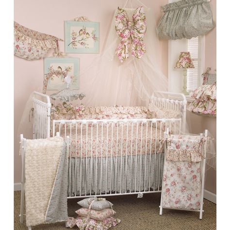 This classy Tea Party crib set features a soft floral design and elegance ruffles on the convenient accessories. The adorable valance can be stuffed for a fuller look and the cute diaper stacker resembles a feminine little dress. Gender: girl Set includes: One (1) crib bumper, one (1) crib sheet, one (1) dust ruffle, one (1) coverlet, one (1) pillow pack, one (1) toy bag, one (1) valance, one (1) diaper stacker Pattern: Vintage floral Materials: Cotton, polyester, polyfill Care instructions: Dus Awesome Bed, Balloon Valance, Girl Crib Bedding Sets, Shabby Chic Nursery, Girl Nursery Bedding, Crib Bedding Girl, Chic Nursery, Girls Bedding Sets