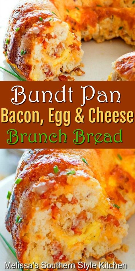 Bread In A Bundt Pan, Bread Breakfast Ideas, Egg Benedict, Breakfast Recipies, Brunch Bread, Bread Breakfast, Bacon Egg And Cheese, Breakfast And Brunch, Egg And Cheese