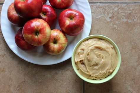 Cream Cheese Apple Dip, Thm Snacks, Peanut Butter Cream Cheese, Soy Butter, Peanut Butter Dessert Recipes, Peanut Butter Cream, Fall Apple Recipes, Nut Allergy, Side Items