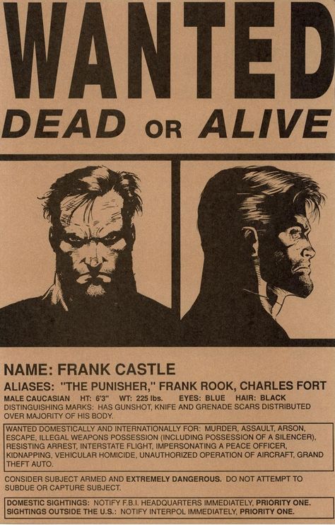 The Punisher wanted poster Frank Castle Punisher Wallpaper, Frank Castle Wallpaper, Frank Castle Comic, Frank Castle Punisher, Punisher Comics, Punisher Art, Rogues Gallery, Mike Deodato, Batman Tattoo