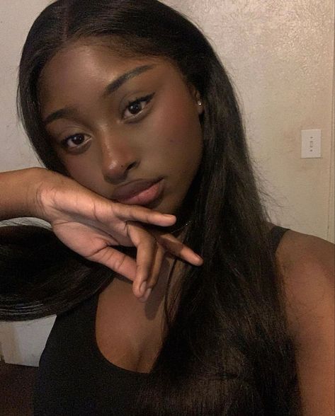 Aegyo Sal Dark Skin, Doyun Makeup Look Dark Skin, Sunkissed Makeup Black Women, Doe Eye Makeup Black Women, Douyin Dark Skin, Doe Eyes Black Women, Cinnamon Girl Makeup, Aegyo Sal Black Women, Black Face Claims Women