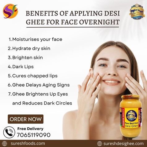 Ghee is excellent face oil and can be used for soft facial skin in different ways. If you are a skin freak and wish to maintain your skin glow for longer than usual, use grass-fed cow ghee for your skin care so that you can get a wonderful result in short time span. Ghee Skin Care, Ghee Uses, Ghee Benefits, Desi Cow, Cow Ghee, Reduce Dark Circles, Skin Glow, Dark Lips, Face Skin Care