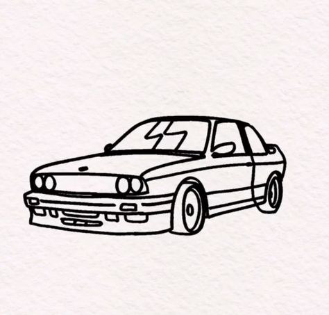 Frank Ocean Tattoo Stencil, Frank Ocean Bmw E30 Tattoo, Minimal Car Tattoos, Frank Ocean Stencil, Toy Car Tattoo, Frank Ocean Car Tattoo, Car Tattoos Small, Mini Car Tattoo, E36 Tattoo