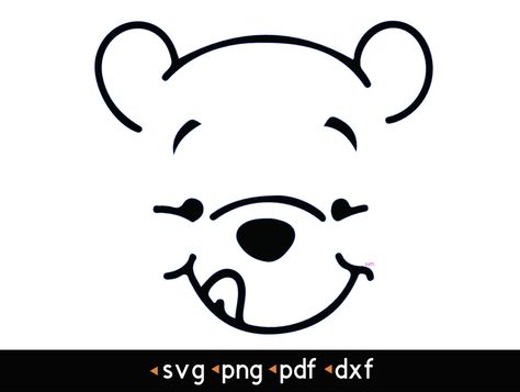 Winnie The Pooh Face Svg, Winnie The Pooh Silhouette Svg, Winnie The Pooh Free Svg, Small Svg Designs, Winnie The Pooh Cricut Projects, Disney Silhouettes Svg, Disney Svg Free Files, Cricut Vinyl Ideas, Winnie The Pooh Silhouette