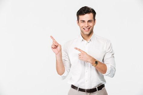 Pointing Fingers, Blue Eyed Men, Hipster Beard, Business Photoshoot, White Shirt Men, Smiling Man, Casual Long Sleeve Shirts, Torn Paper, Man Standing