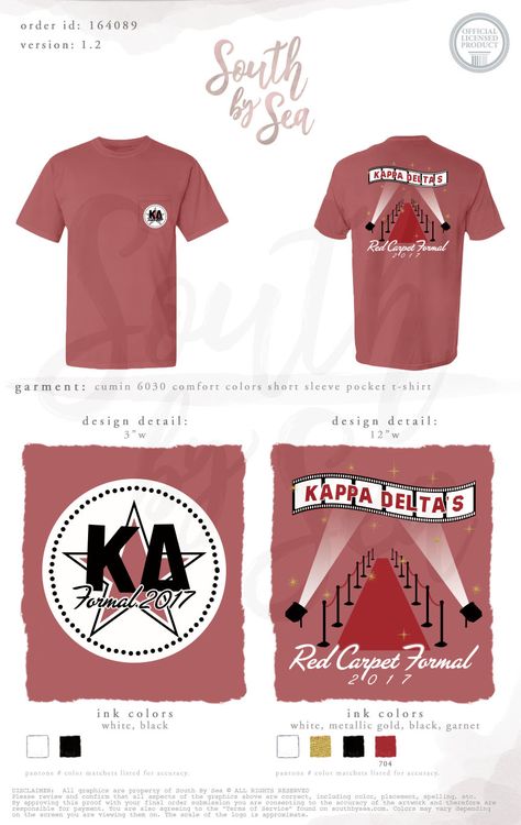 Walking the red carpet? Theatre?? so dress like movie stars? Red Carpet Formal, Red Carpet Theme, Sorority Tee Shirts, School Shirt Designs, Custom Clothing Design, Sorority Shirt Designs, Carpet Trends, Custom Greek Apparel, Sorority Tshirts