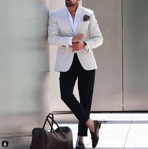 Monochrome-Formal-Attire-497x500 Guys Formal Style - 19 Best Formal Outfit Ideas for Men Blazer Off White, Blazer Outfits Men, Blazer Casual, Urban Style Outfits, Mens Fashion Blazer, Mens Fashion Smart, Traje Casual, Dapper Men, Fashion Suits For Men